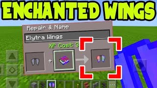 Minecraft Pocket Edition &quot; ENCHANTED WINGS &quot; PE // MCPE Enchanted Elytra Wings  (MCPE 1.0 Update)