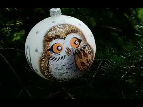 Миниатюра изображения товара Шар новогодний Декарт Совушка 8Ш0041 (10см, белый)