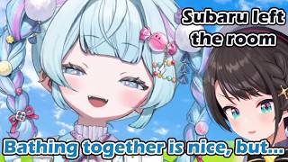 Subaru left the room so Su can start talking about her dream collab with Subaru [hololive/ENG Subs]