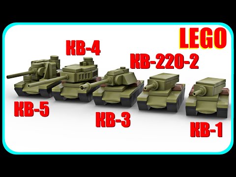 Мини танки КВ-1, КВ-220-2, КВ-3, КВ-4 и КВ-5 из лего