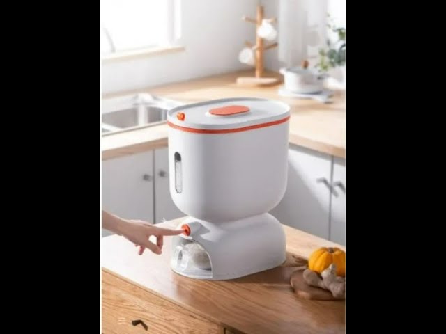 موزع لتخزين الحبوب والأرز مع كوب قياس