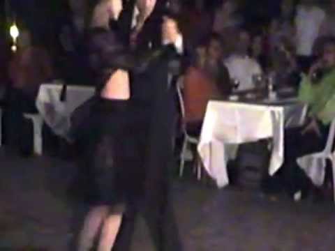  Adrian Veredice  and  Alejandra Hobert  are  dancing  to  a  nontraditional song  at  Istanbul Tango Festival  in  2004
