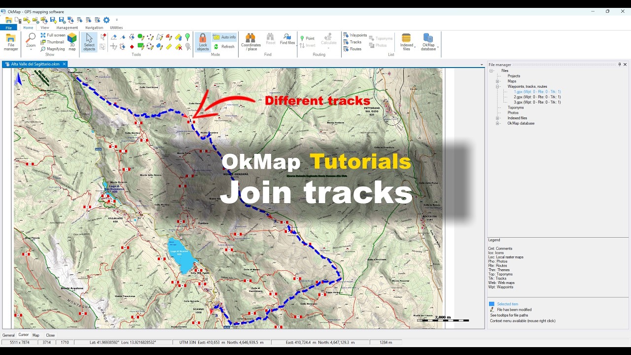 OkMap Tutorial - Unione di più tracce