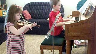 Jewelia and Caleb Play A Piano/Violin Duet (Go Tell Aunt Rhody)