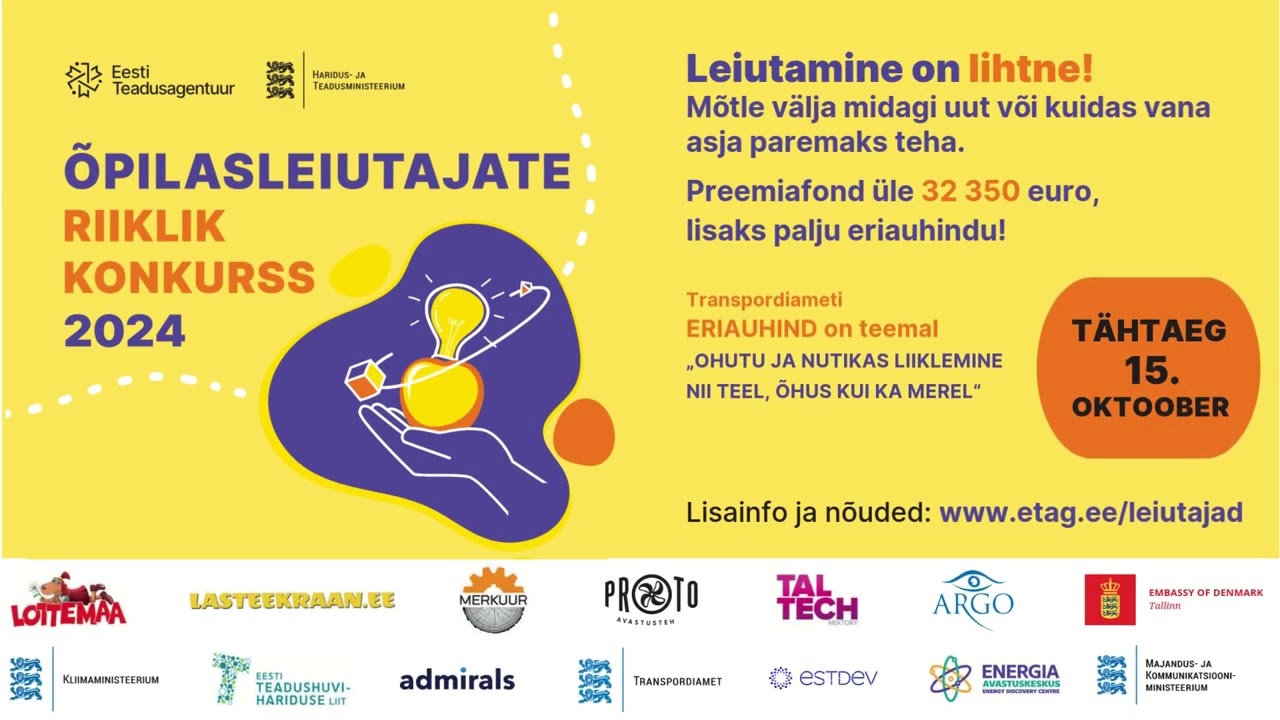 Õpilasleiutajate riiklik konkurss ootab noorte leiutisi