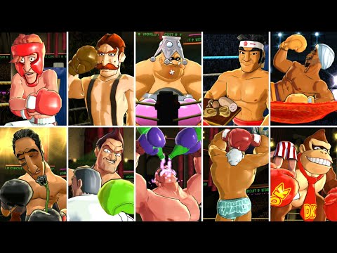 Punch-Out!! Wii HD - All Animations (Intros, Pre-Round, Intermissions, KO & TKO, Defeat, Quotes)