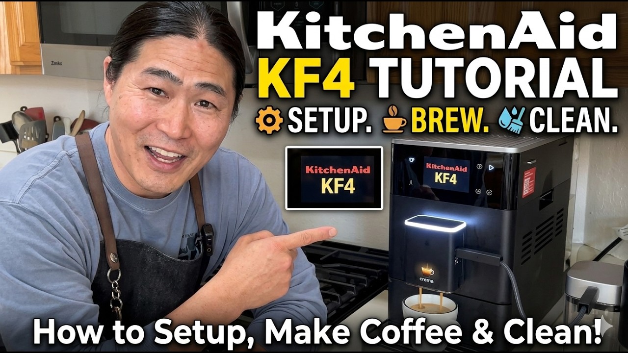 Kitchenaid KF4 Espresso Machine  setup, making coffee and clenaning