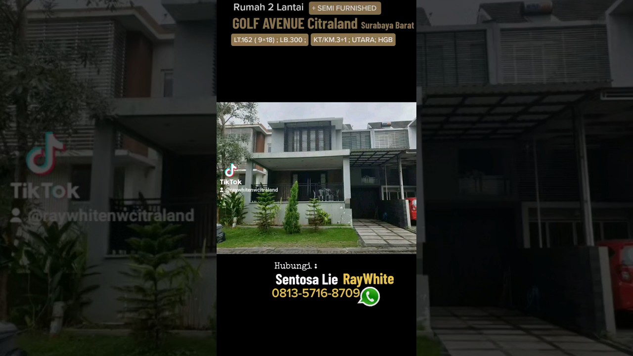 Rumah Golf Avenue Citraland + FULL Furnished Modern Mewah  - Best Price