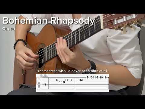 Bohemian Rhapsody by Queen (EASY Guitar Tab)