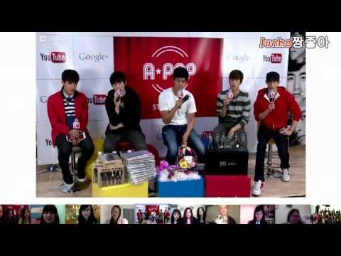 [clip] 2PM Google+ LIVE Hangout- Junho's english