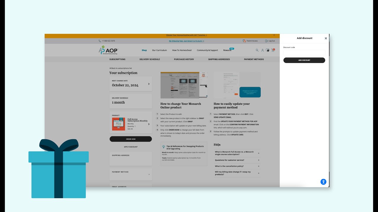 Monarch Support AOP Christian Homeschooling