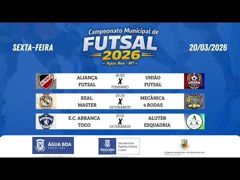 Campeonato Municipal de Futsal 2026 - Água Boa - MT - 20/03/2026
