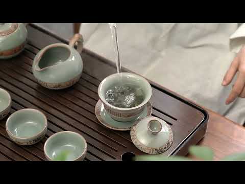 Ice Crack Geyao Tea Set With Gift Box