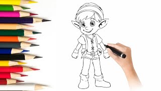 Learn How to Draw a Cute Elf - Step by Step for Kids l drawing ideas easy for kids