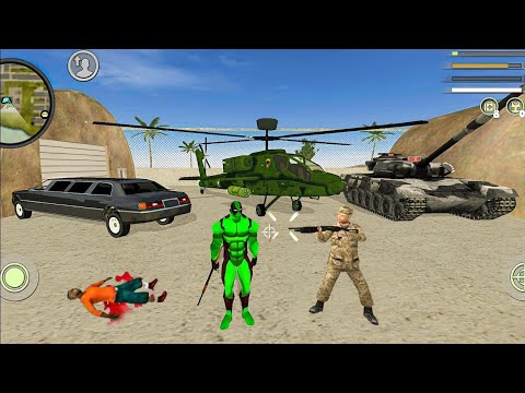 Green DeadPool Rope Hero Vice Town Simulator New Army base Update #16 - Android Gameplay