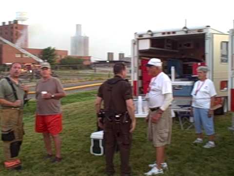 Firefighters on scene of the Emge Packing Plant Fire - Ft. Branch, IN