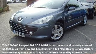 preview picture of video 'Peugeot 307CC 2.0cc HDi SE Cabriolet £5000  [01825 713793]'