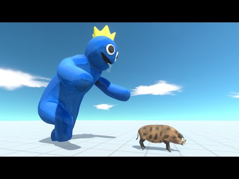 Rainbow Friend Blue Death Run - Animal Revolt Battle Simulator