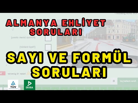 Tüm Sayı ve Formül Soruları | Almanya Ehliyet Sınavı Soruları Türkçe