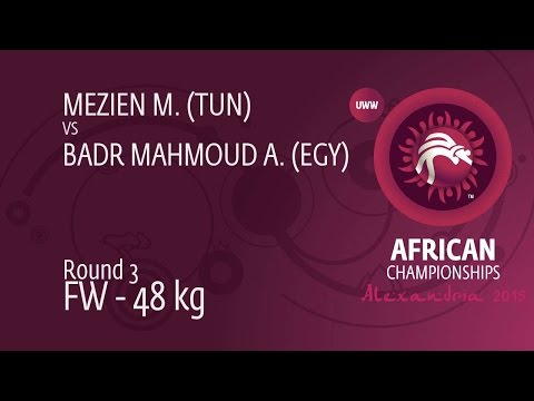 Round 3 FW - 48 kg: M. MEZIEN (TUN) df. A. BADR MAHMOUD (EGY) by FALL, 4-0