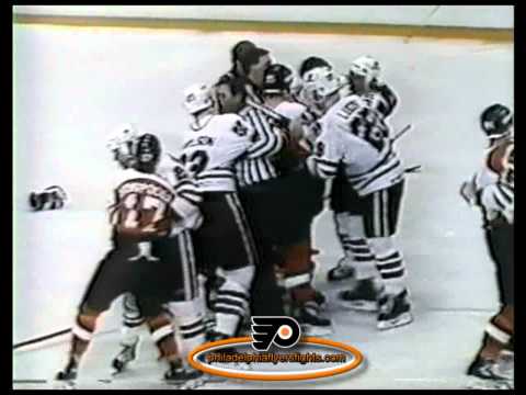Mar 27, 1985 Line Brawl Philadelphia Flyers vs Chicago Blackhawks