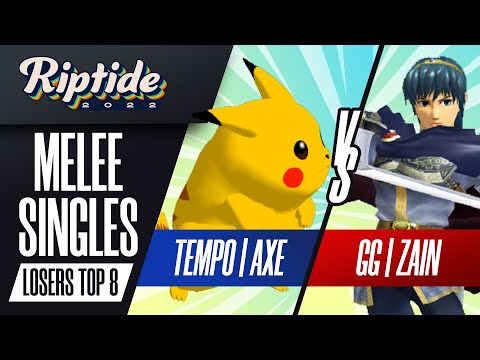 Axe vs Zain - Melee Singles Losers Top 8 - Riptide 2022 | Pikachu vs Marth