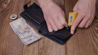Чоловічий трендовий гаманець із натуральної шкіри ST Leather 22553 чорний