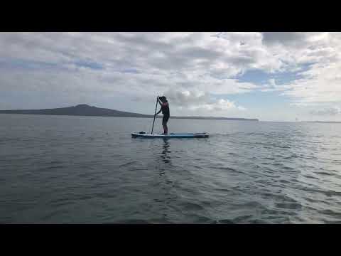 Alexandra (11) learning to paddle her Red Paddle Co 10.8 inflatable SUP.