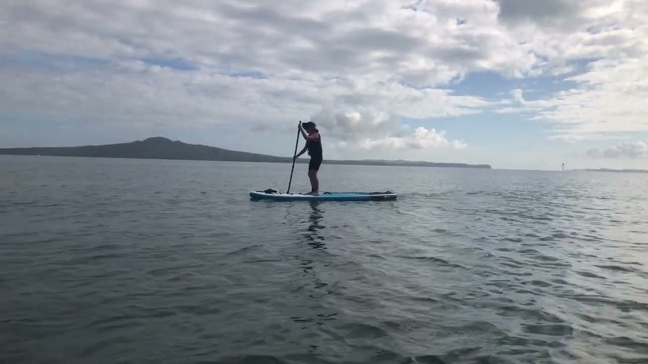Alexandra (11) learning to paddle her Red Paddle Co 10.8 inflatable SUP.