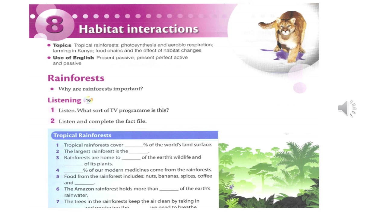 Cambridge Global English ESL Stage 8 Listening (Rainforests)