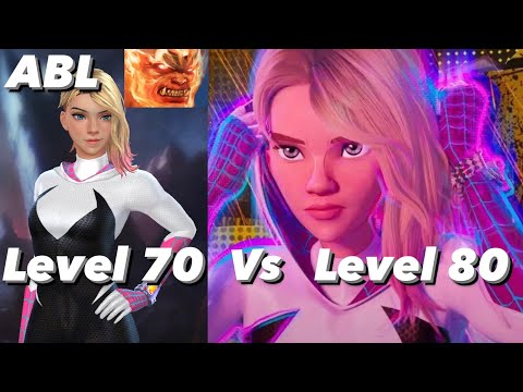 Spider Gwen in ABL Lvl 70 vs Lvl 80 (140 Proc) - Marvel Future Fight