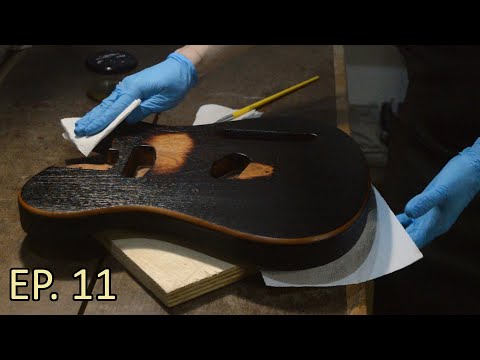 Construindo uma guitarra do zero - Parte 11 - Acabamento Shou Sugi Ban