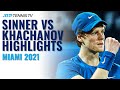 Jannik Sinner vs Karen Khachanov Match Highlights | Miami Open 2021