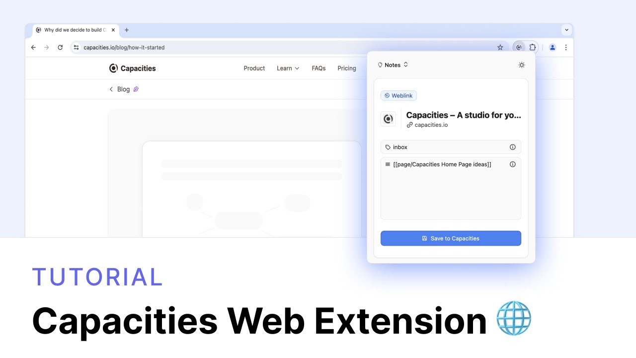 How to Use the Capacities Web Extension 🌐