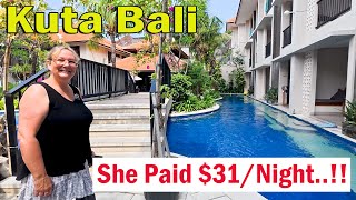 She Paid $ 31/Night For This Hotel In Kuta Bali..!! Would You Stay Here..?? Gran
