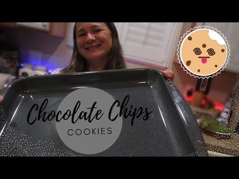 Zulma baking Chocolate Chip cookies with Hershey's Kisses