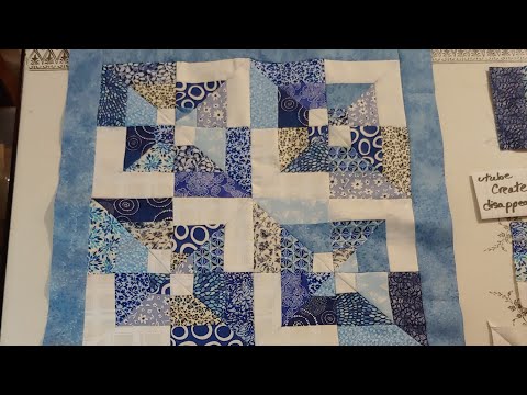 Sew and tell Disappearing Rail Fence Block wall quilt how to on utube channel createwithclaudia.
