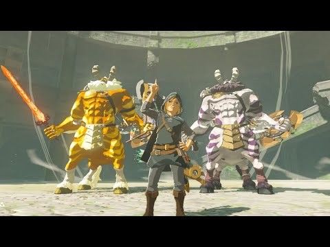 Defeating two Lynels at BotW Coliseum at once (no damage) - Golden Lynel and Silver Lynel