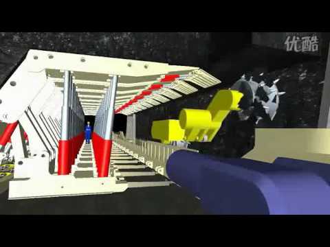 3D engineering display of low seam longwall coal mining technology