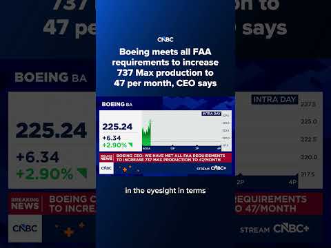 Boeing meets all FAA requirements to increase 737 Max production to 47 per month, CEO says