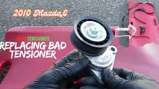 How to  replace bad tensioner on a Mazda6 after damage belt