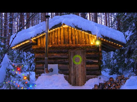 Off-Grid-Weihnachten in der Hütte! Den Winter in einer Blockhütte überleben