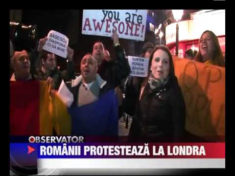 Peste 150 de români protestează în Londra