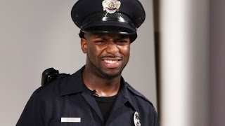 Men Try On A Police Uniform