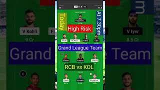 #Rcb vs Kol#cricketshorts #youtubeshorts #rcb vs kol today match prediction #dreem11#viralvideo #kkr