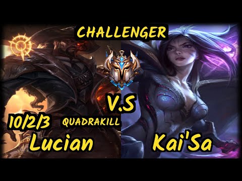 FNC Rekkles (LUCIAN) vs KAI'SA - QUADRAKILL 10/2/3 KDA BOTTOM ADC CHALLENGER GAMEPLAY - EUW