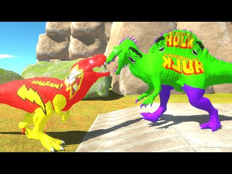HULK SPINOSAURUS vs SHAZAM DEATH CLIMB - Animal Revolt Battle Simulator