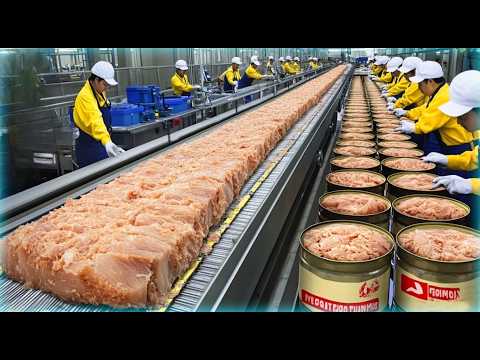How is canned tuna made? [Factory process]