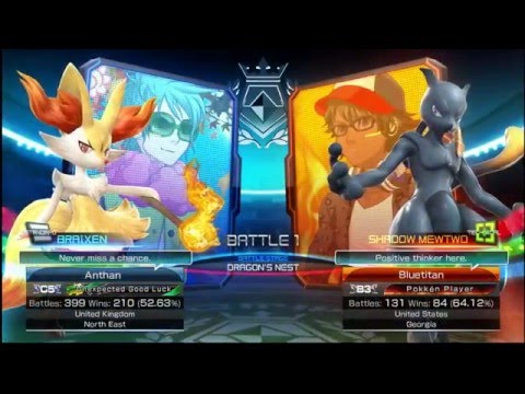 Pokken EX #3 - Anthan (Braixen) vs BlueTitan (Shadow Mewtwo)