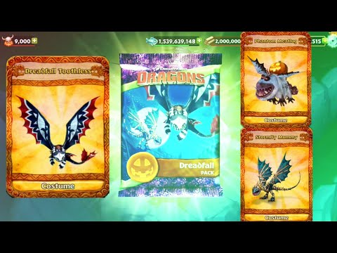 DREADFALL PACK | Unlock Dreadfall Toothless, Stormfly Mummy, Phantom Meatlug | Dragons:Rise Of Berk